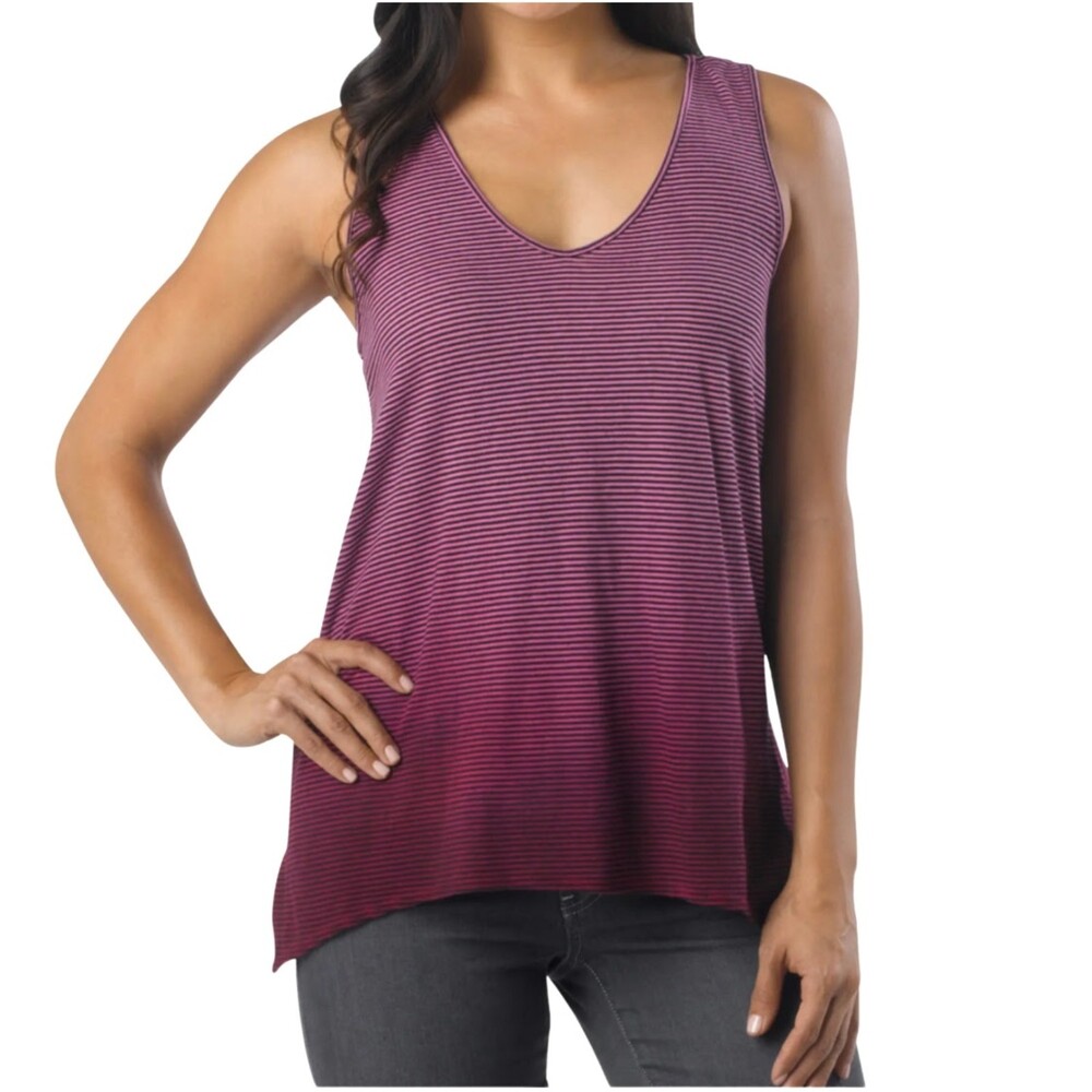 Prana | Helena Striped Magenta Ombre Active Exercise Tank Top Size Small